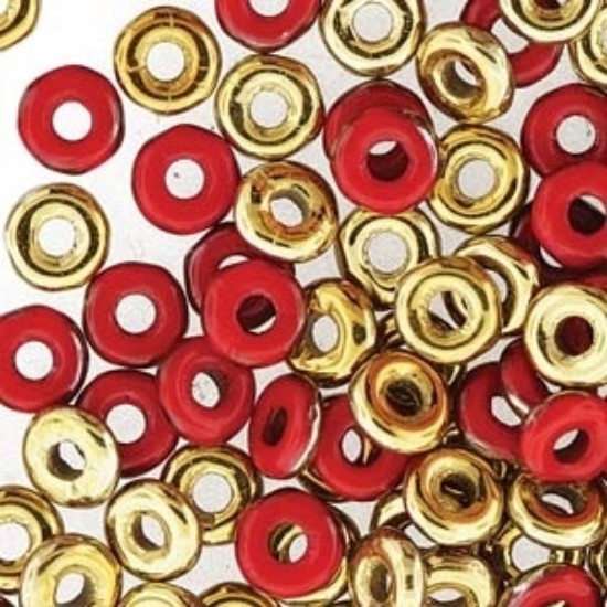 Image de O Bead 4mm Opaque Red Amber x5g