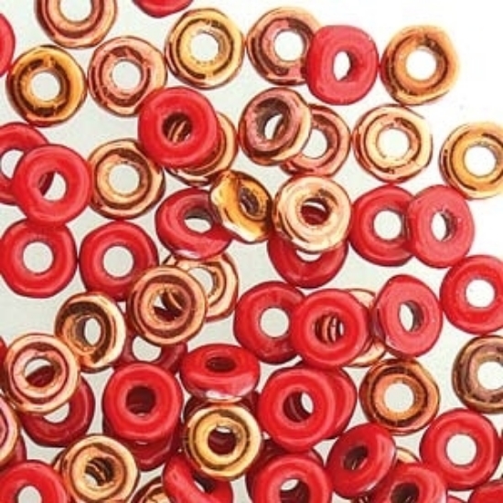 Picture of O Bead 4mm Opaque Red Sunset x5g