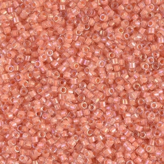 Picture of Miyuki Delica 11/0 DB68 Peach Lined Crystal Luster x10g