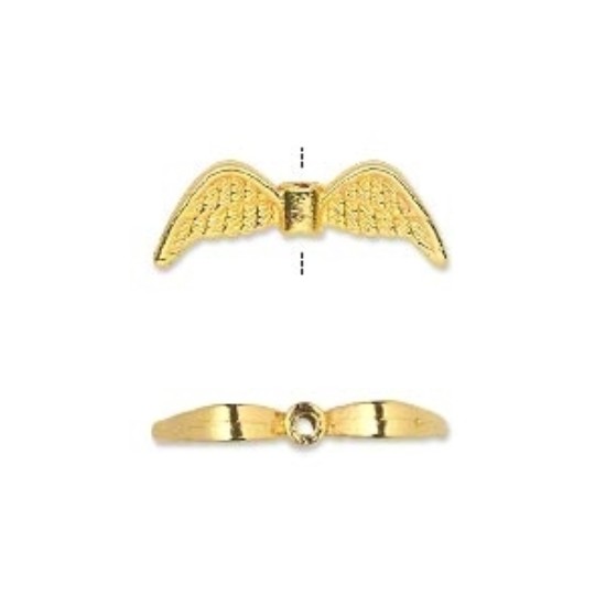 Picture of Bead Angel Wings 21x7mm Gold x2