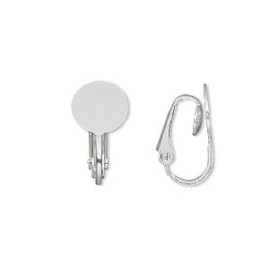 Picture of Ear Clip 10mm flat pad  Silver Tone x10