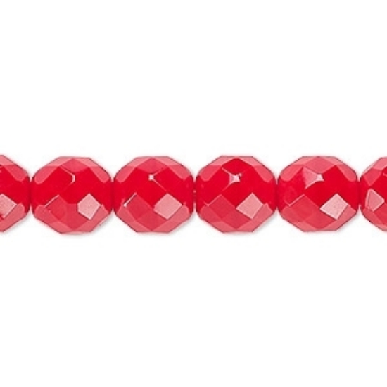 Picture of Fire-Polished 10mm Opaque Light Red x10