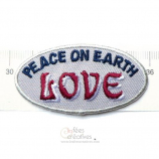 Afbeeldingen van Strijkapplicatie, "Peace on Earth - Love" 