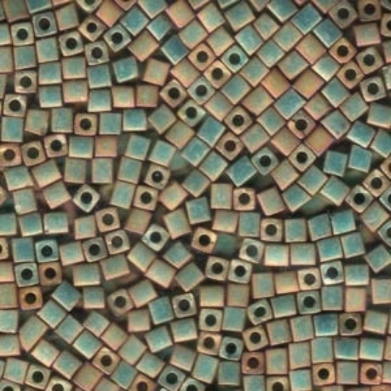 Picture of Miyuki Cubes SB3-2035 3mm Metalic Khaki Iris Mat x10g