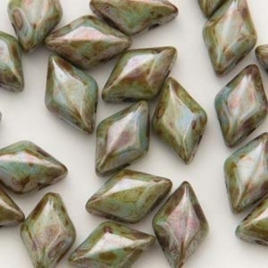 Picture of GemDuo 2-hole 5x8mm Chalk Lazure Blue x10g