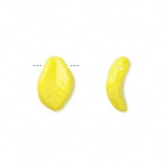 Picture of Leaf 14x9mm Opaque Yellow x10