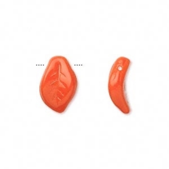 Picture of  Leaf 14x9mm Opaque Orange x10