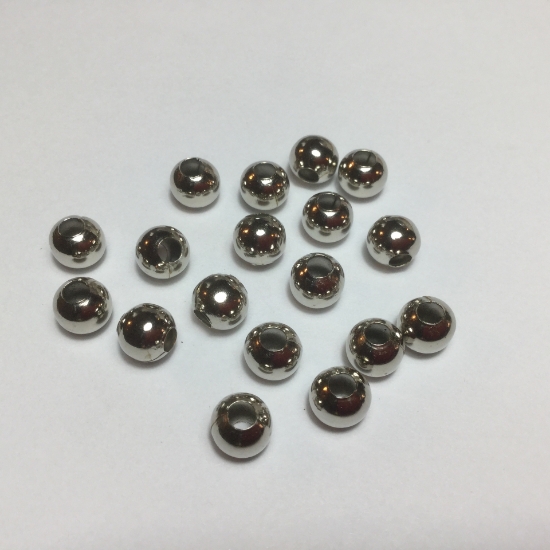 Picture of Bead, imitation thodium-finish metal, 8mm seamless round, rijggat +/-2.5mm x50
