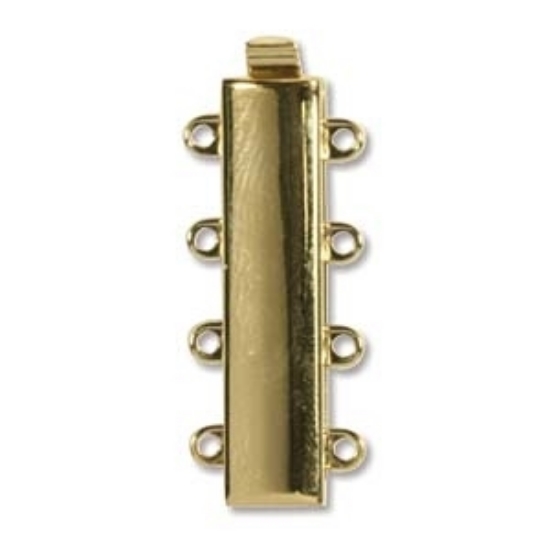 Picture of Neumann Clasp Box 25x10mm 4-strand 23kt Gold Plated x1