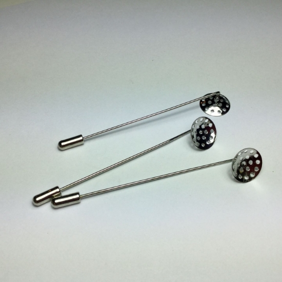 Picture of Brooch pin 69mm w/ 14mm sieve Silver Tone x1