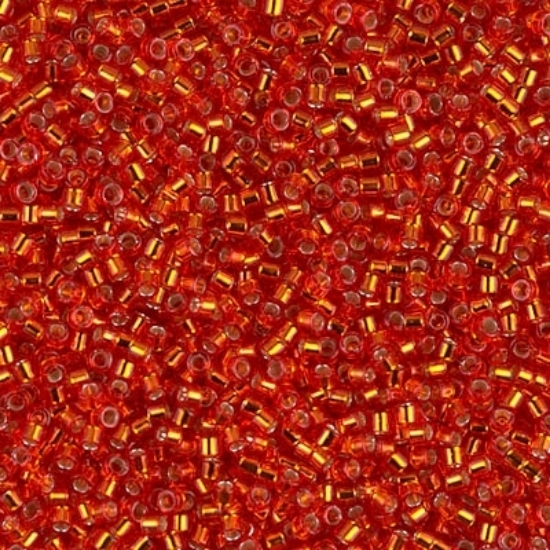 Picture of Miyuki Delica 11/0 DB43 Silver Lined Flame Red x10g