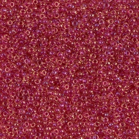 Picture of Miyuki Rocaille 15/0 363 Light Cranberry Lined Topaz Luster x10g