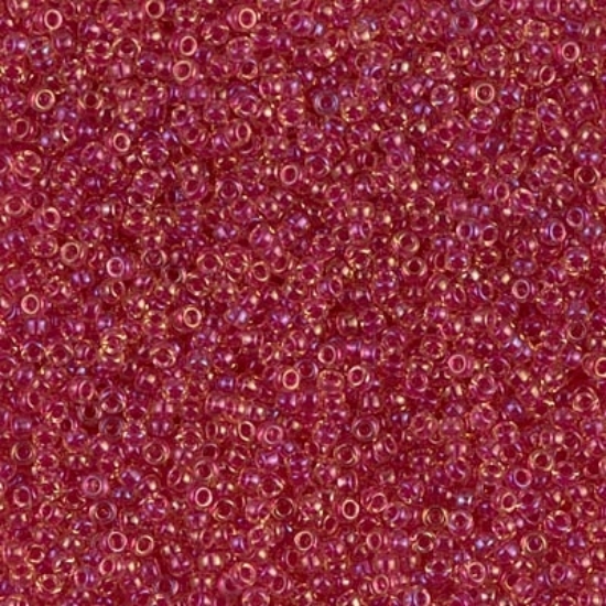 Picture of Miyuki Seed Beads 15/0 363 Lined Light Cranberry Lined Topaz Luster x10g