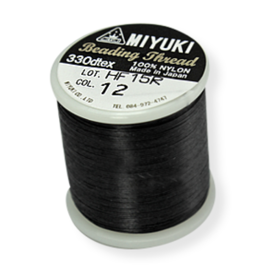 Picture of Miyuki Nylon Beading thread 0.2mm Black (n°12) x50m