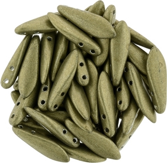 Picture of CzechMates Daggers 2 holes 5x16mm Saturated Metallic Golden Lime x25