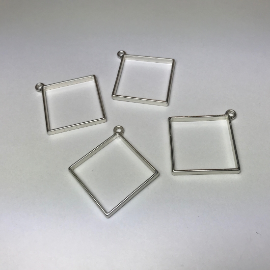 Picture of Pendant setting Square 48x44x3.5mm Mat Silver Plated x1