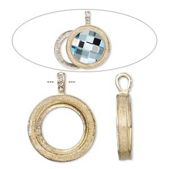 Picture of Pendant setting 2035 30mm with Swarovski Crystals Gold Tone x1