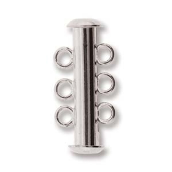Picture of Magnetic Clasp 22mm 3-strand Silver Plate x1