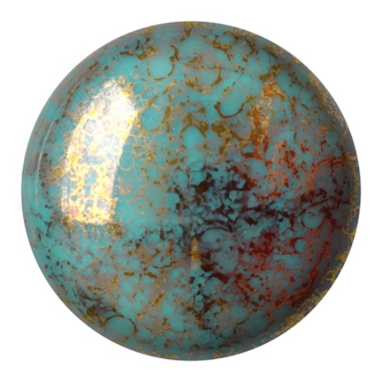 Picture of Cabochons par Puca® 25mm Opaque Blue Turquoise Bronze x1