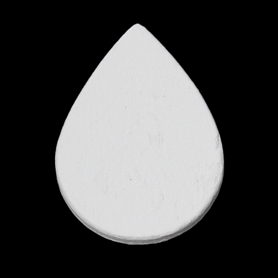 Picture of Cabochon wood 25x18mm Drop White x20