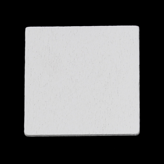 Picture of Cabochon wood 25mm square White x20