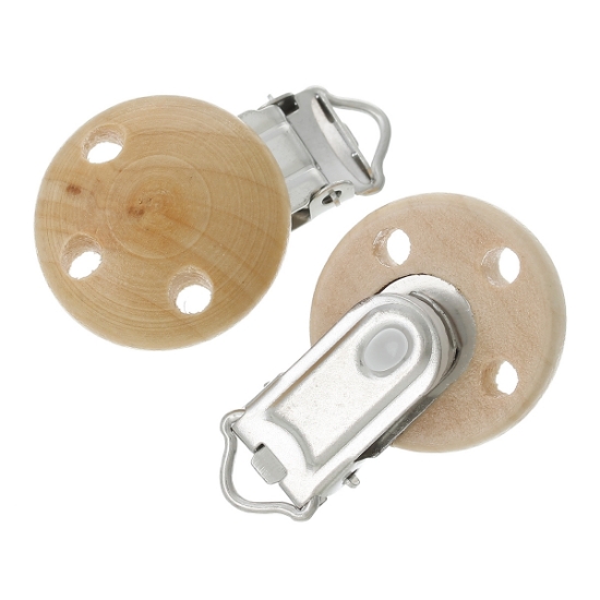 Picture of Pacifier Clip wood naturel 44x29mm x1