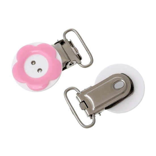 Picture of Speenclip roze bloem 40x26mm x1