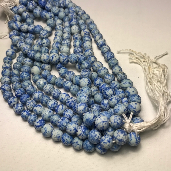 Picture of Vintage Pompei Beads 8mm Blue x25
