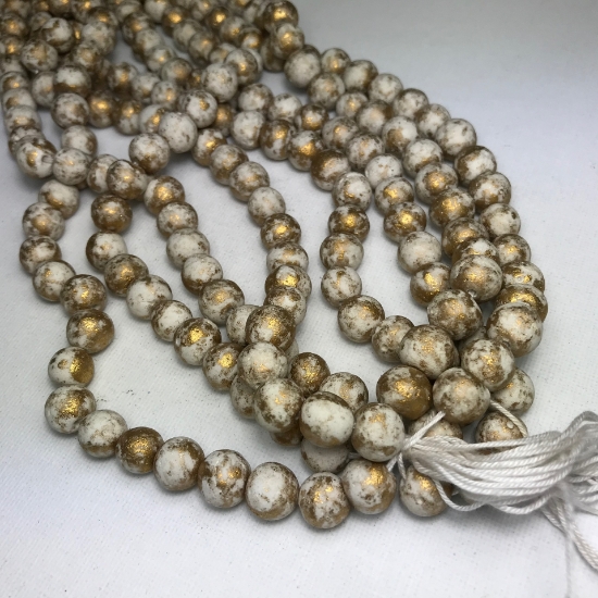 Picture of Vintage Pompei Beads 8mm White x25