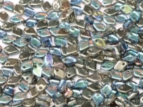 Picture of Dragon Scale Bead 1,5x5mm Crystal Graphite Rainbow x10g