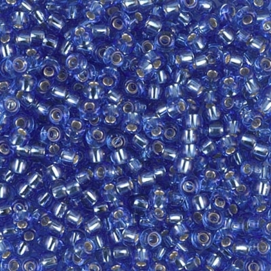 Picture of Miyuki Rocaille 8/0 2431 Silver Lined Dark Cornflower Blue x10g