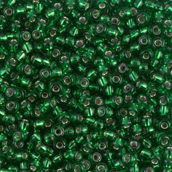 Picture of Miyuki Rocaille 8/0 16 Silver Lined Green x10g