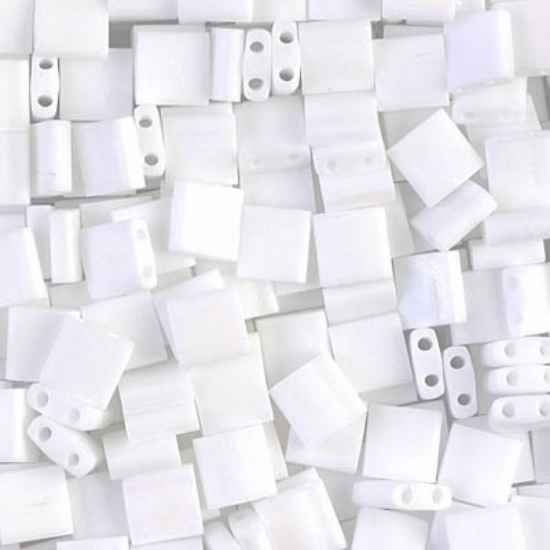 Picture of Miyuki Tila 402FR Mat Opaque White AB x5g