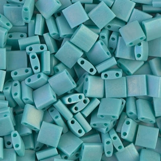 Picture of Miyuki Tila 412FR Mat Opaque Turquoise AB x5g