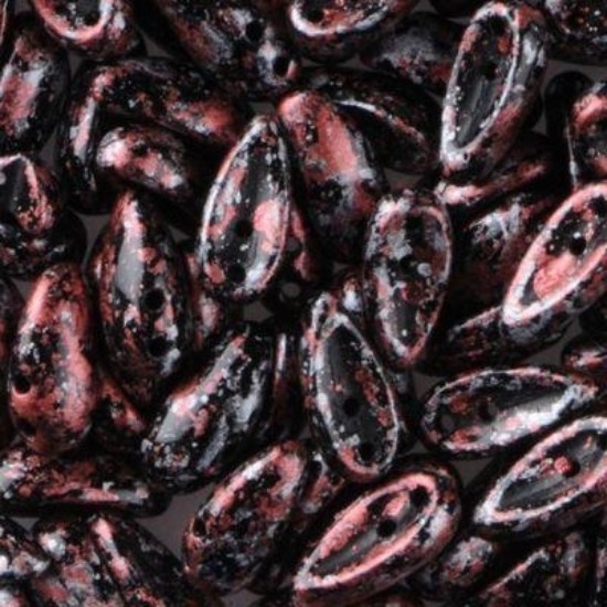 Bild von Chilli Beads 4x11mm Tweedy Red x50