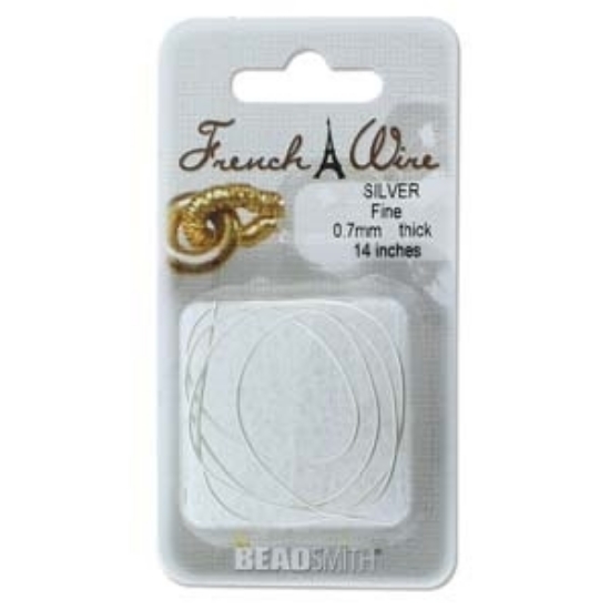 Picture of French Wire (cannetille or bouillon) Fine 0.70 mm Silver color x35.5cm