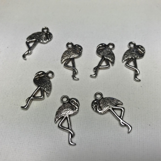 Picture of Charm antiqued silver-finished 24x12mm x10