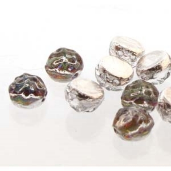 Picture of Baroque 2-Hole Cabochon 7mm Backlit Petroleum x10