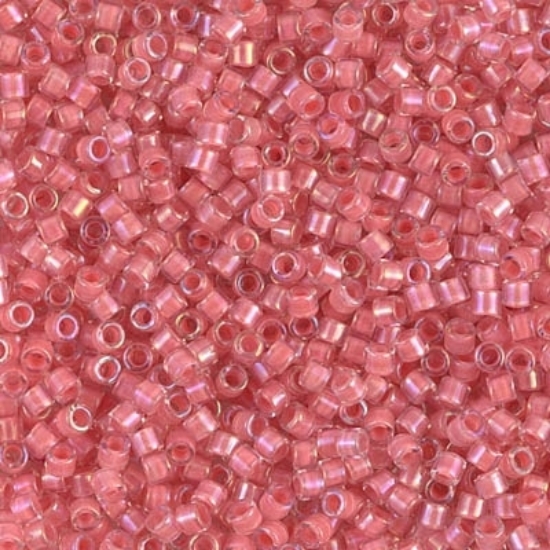Picture of Miyuki Delica 10/0 DBM70 Lined Rose Pink AB x10g