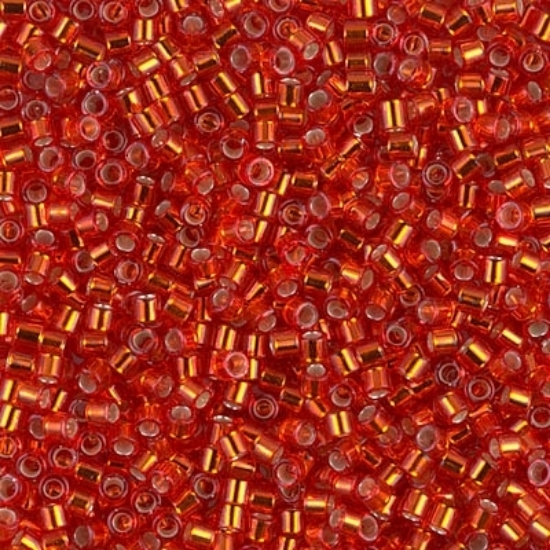 Picture of Miyuki Delica 10/0 DBM43 Silver Lined Red / Orange x10g