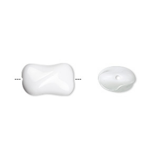 Picture of Preciosa pressed glass opaque white 14.5x9.5mm twist x8