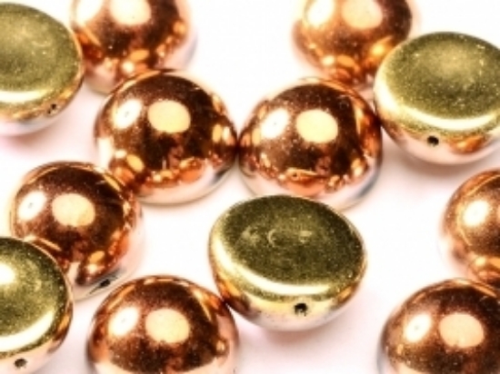 Picture of Dome Bead 14x8mm Jet California Gold Rush x5