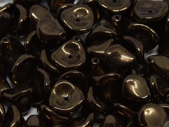 Picture of Trumpet Flower beads 12mm Jet Bronze x10