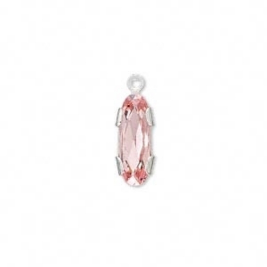 Picture of Swarovski 15004  Oval Fancy Stone In Setting 15x5 mm Light Rose x1