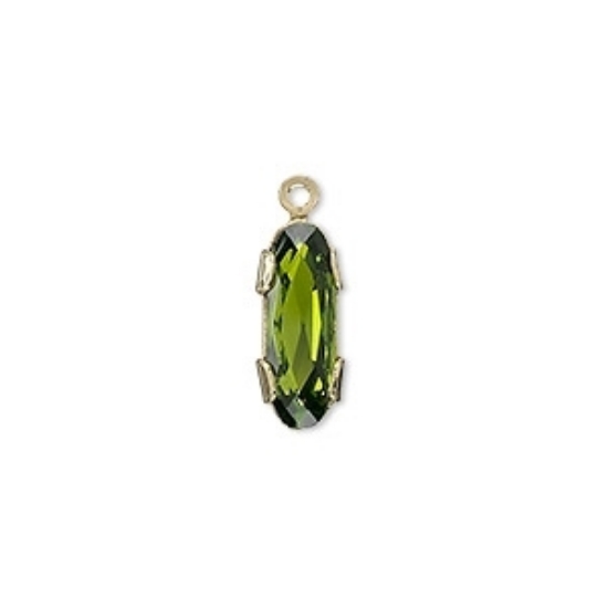 Picture of Swarovski 15004  Oval Fancy Stone In GP Setting 15x5 mm Olivine x1
