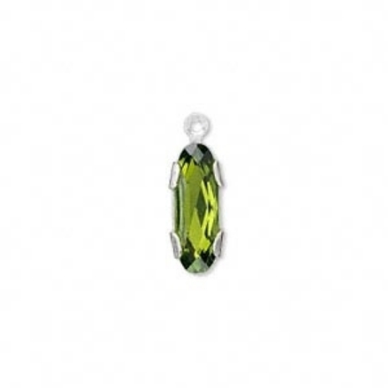 Picture of Swarovski 15004  Oval Fancy Stone In SP Setting 15x5 mm Olivine x1