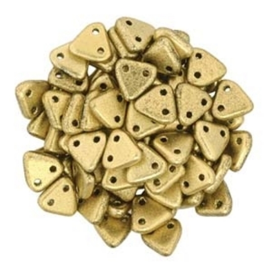 Picture of Czechmates Triangle 2 holes 6 mm Matte Metalic Flax x10g