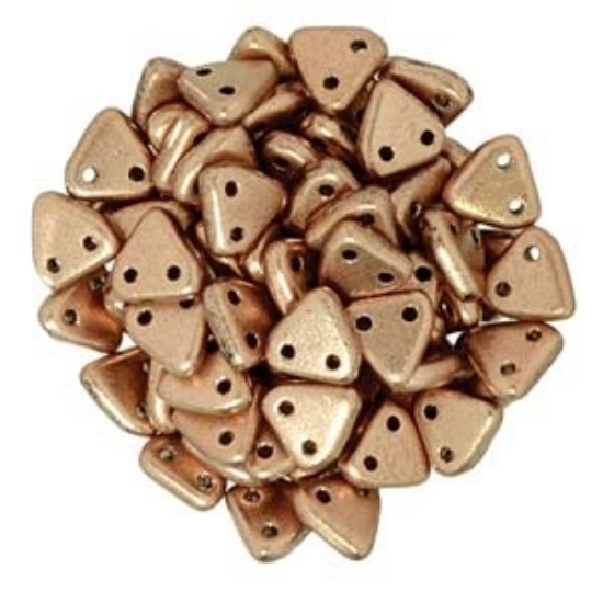 Picture of Czechmates Triangle 2 holes 6 mm Matte Metalic Copper x10g