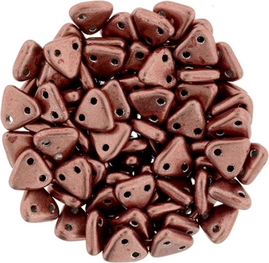 Picture of Czechmates Triangle 2 holes 6 mm Saturated Metallic Grenadine x10g