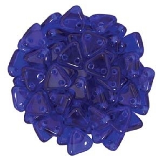 Picture of Czechmates Triangle 2 holes 6 mm Cobalt x10g